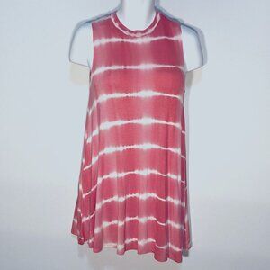 Renee C. SZM Coral & White sleeveless shift dress Athleisure Sporty Comfy Resort